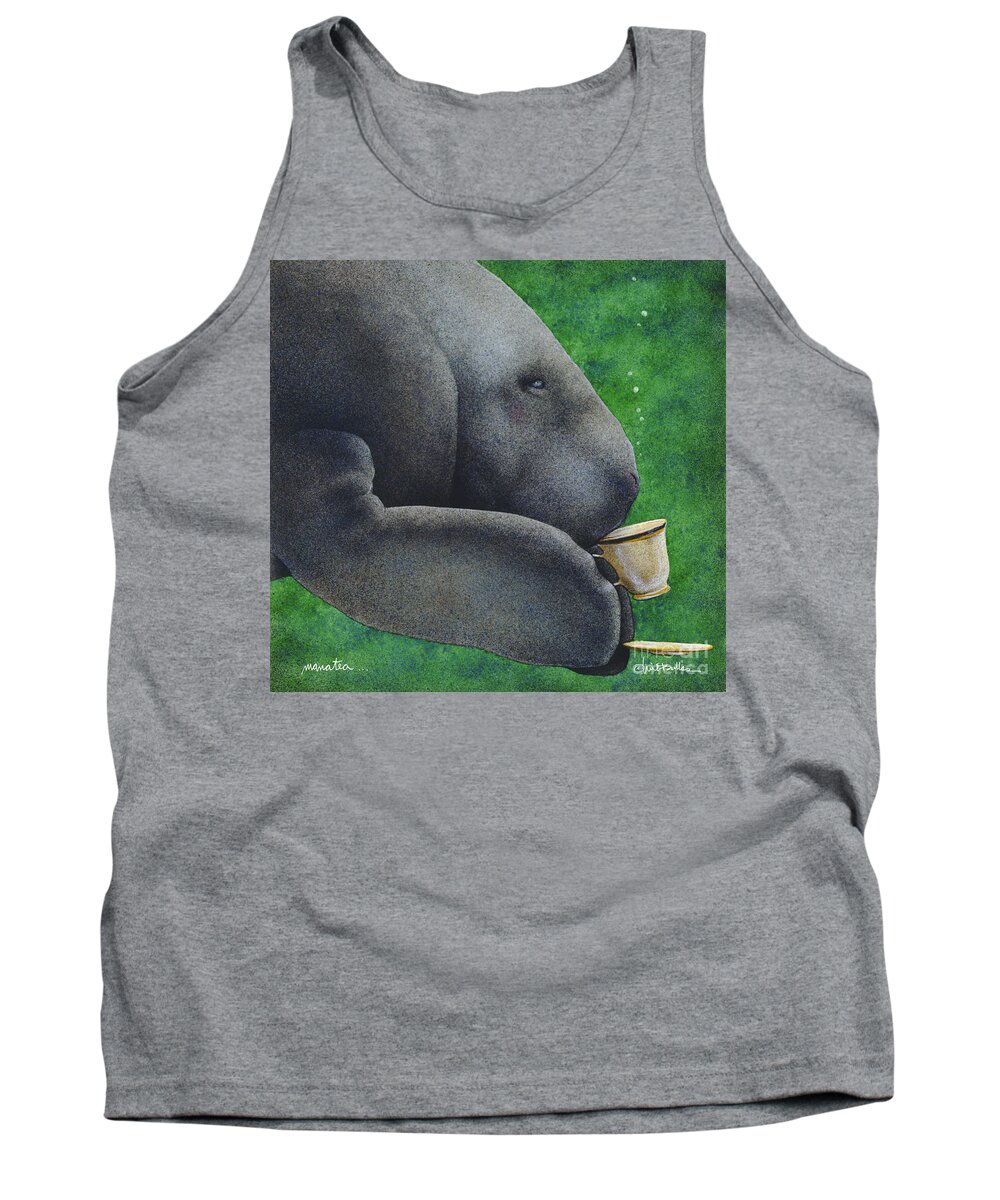 Manatee Tank Top featuring the painting Manatea... by Will Bullas