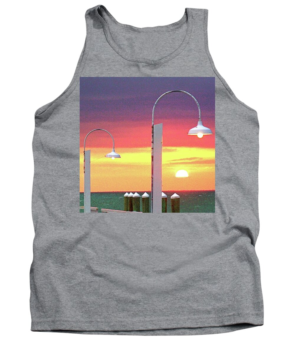 Sunset Tank Top featuring the photograph Manmade and Heavenly Light by Dorsey Northrup