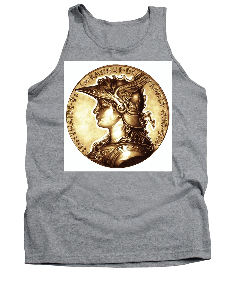 Coin Tank Top featuring the drawing Marianne - White Back Sunset Edition by Fred Larucci