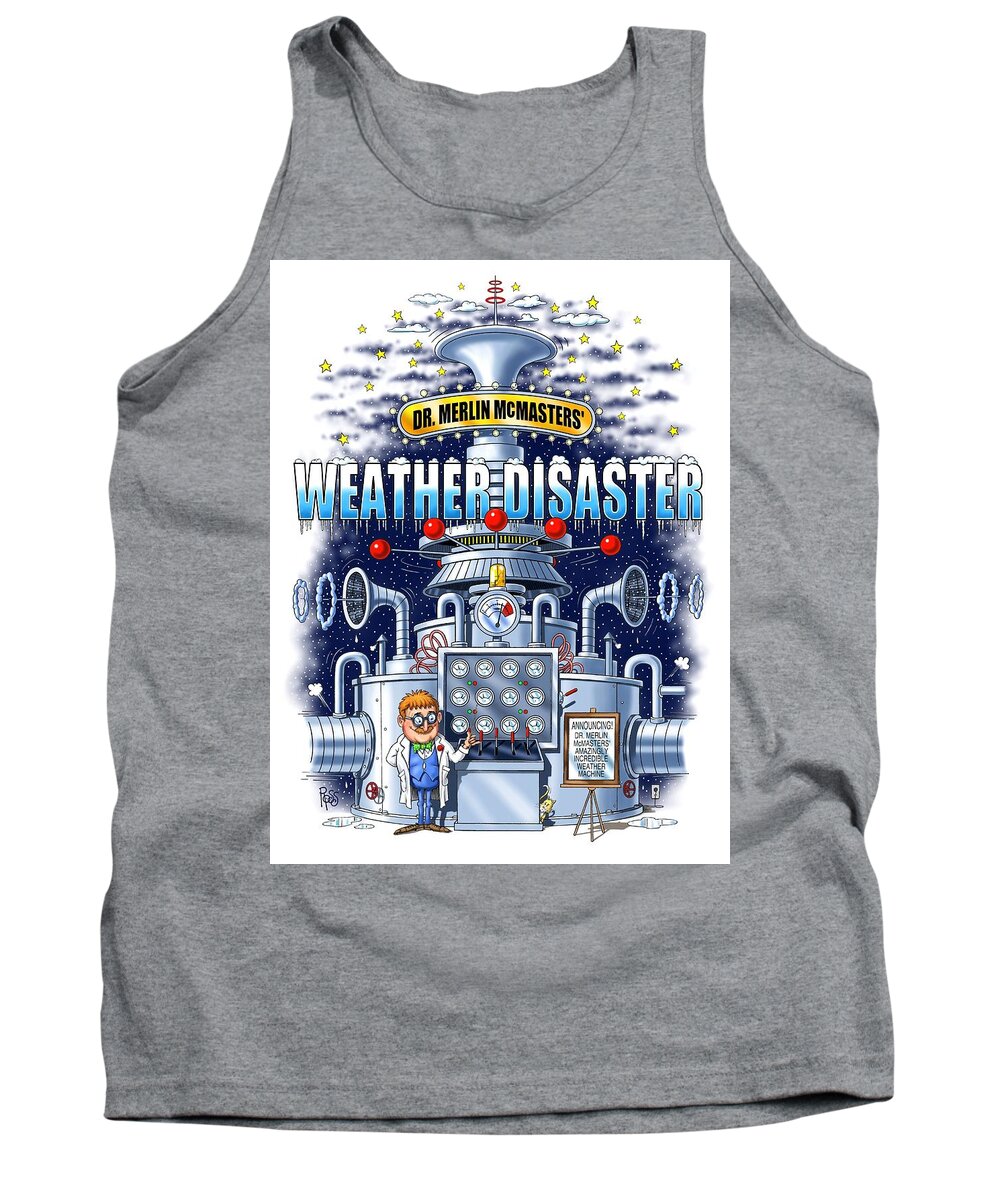 Book Illustration Tank Top featuring the digital art Merlin McMaster's Weather Disaster by Scott Ross