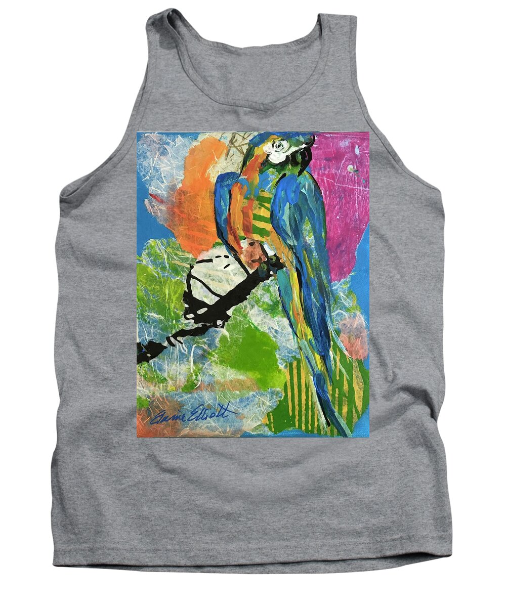 Mexico Birds Tank Top featuring the painting Mexican Macaw IV by Elaine Elliott