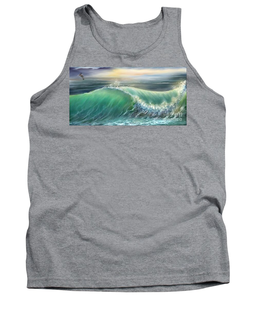 Mexico Tank Top featuring the digital art Mexico Waves Power by Darren Cannell