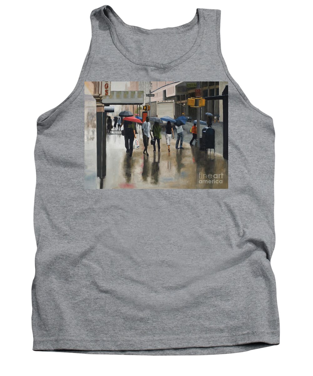 Rain Tank Top featuring the painting Midtown USA by Tate Hamilton