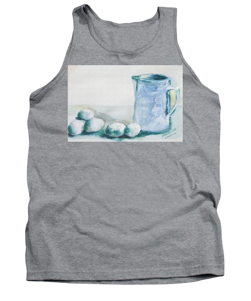 Eggs Tank Top featuring the painting Milk and Eggs by Shelley Bain