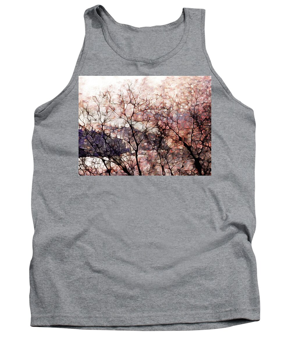 Misty Sunrise On Whidbey Island Tank Top featuring the digital art Misty Sunrise on Whidbey Island by Susan Maxwell Schmidt