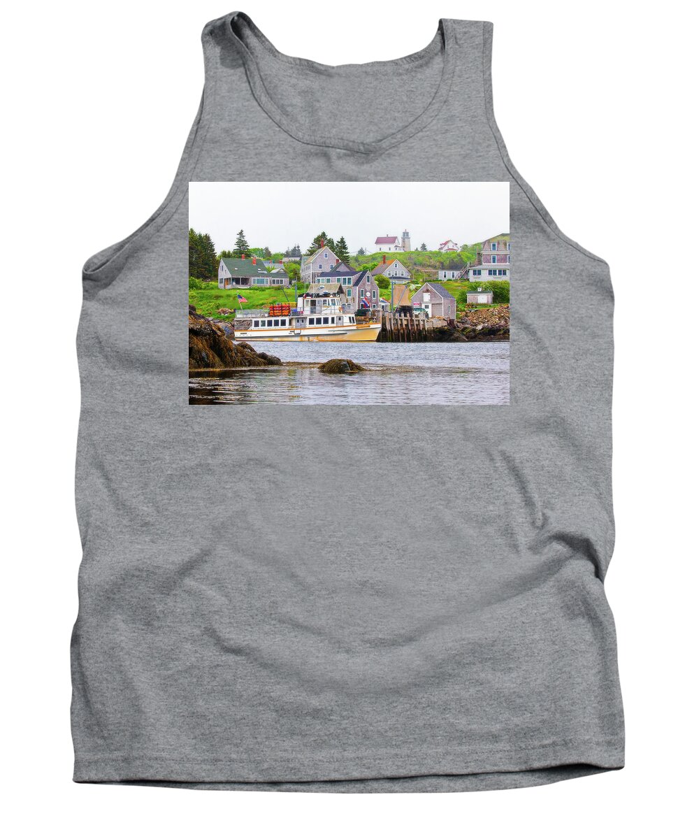 0066 Tank Top featuring the photograph Monhegan Landing by Tom Cameron