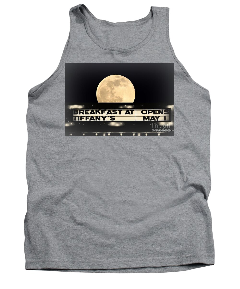 Photo Tank Top featuring the photograph Moon Over Tiffany's by Tami Quigley
