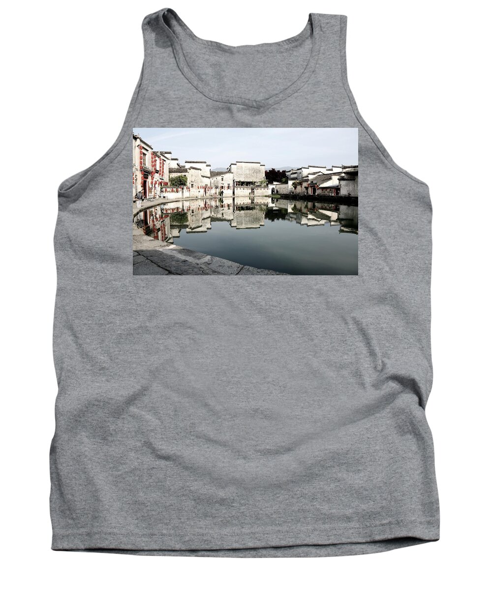 Moon Pond Tank Top featuring the photograph Moon Pond In Hong Village 4 by Mingming Jiang