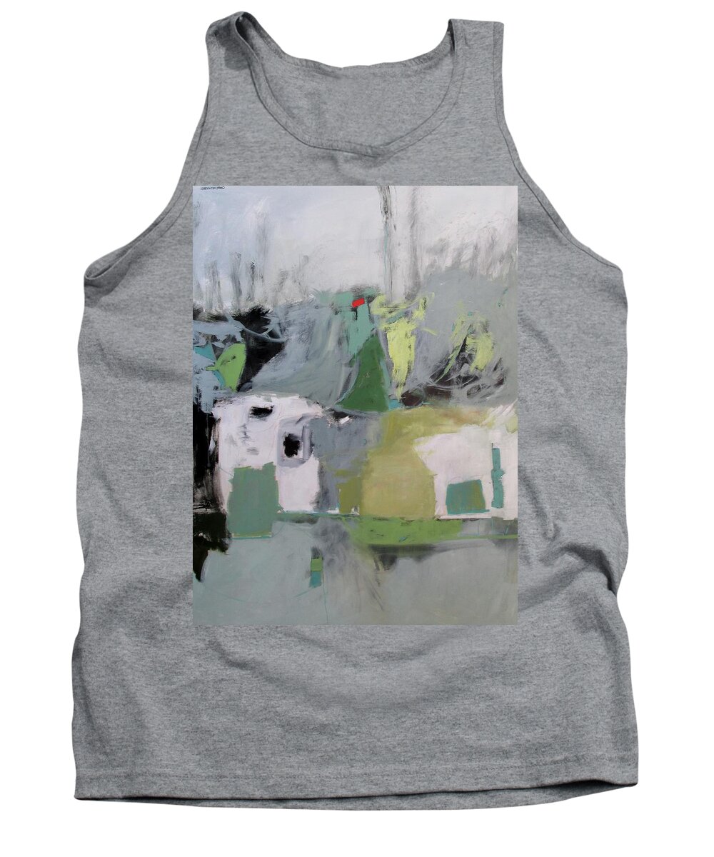 Mountain Town Tank Top featuring the painting Mountain Town by Chris Gholson