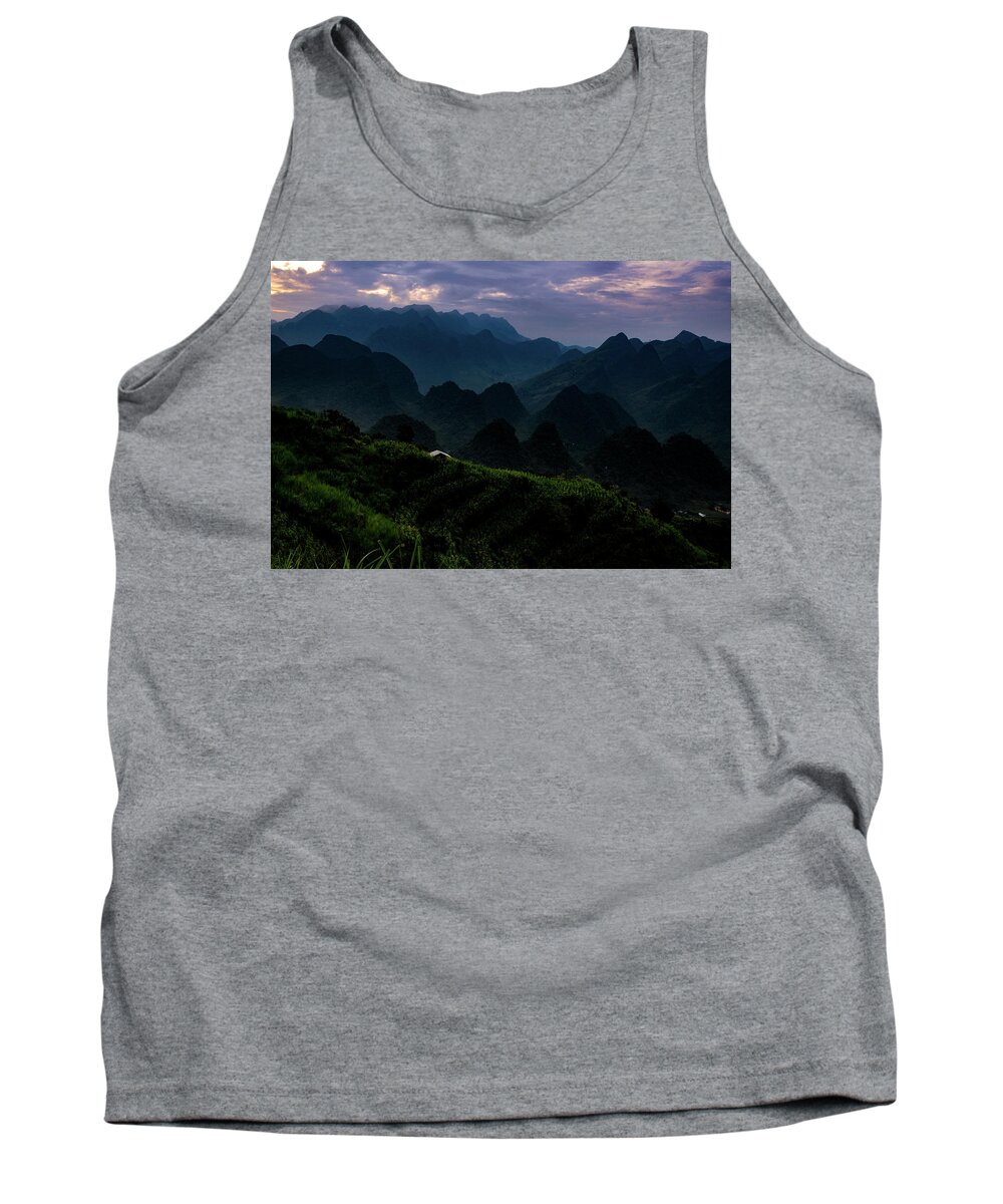 Ha Giang Tank Top featuring the photograph Waiting For The Night - Ha Giang Loop Road. Northern Vietnam by Earth And Spirit