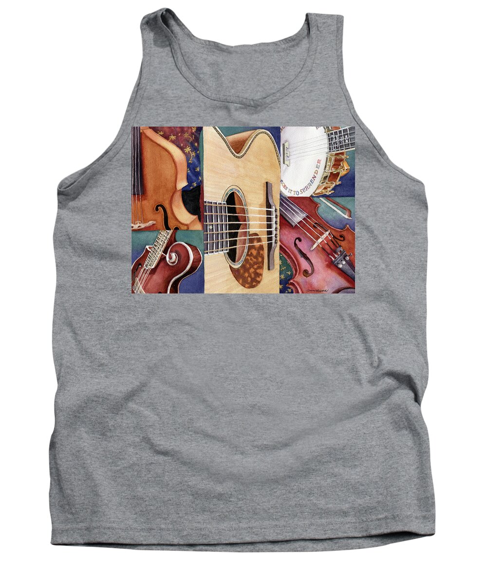 Music Painting Tank Top featuring the painting Music Mosaic by Anne Gifford