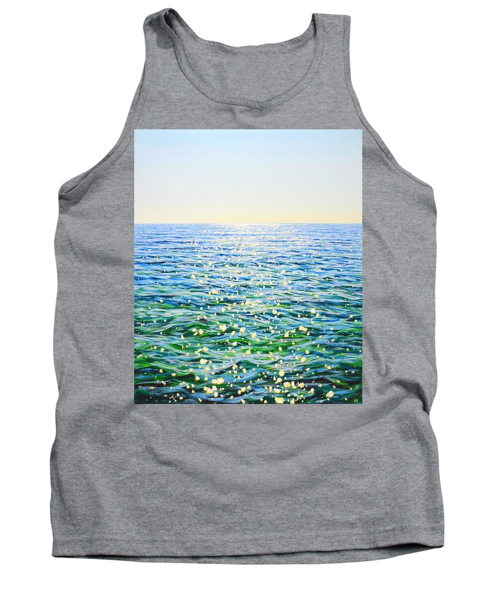 Blue Ocean Tank Top featuring the painting Music of the ocean 2. by Iryna Kastsova