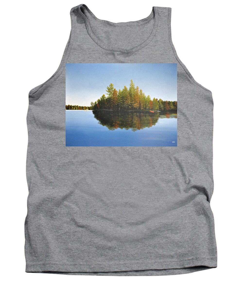 Landscapes Tank Top featuring the painting Muskoka Island  by Kenneth M Kirsch