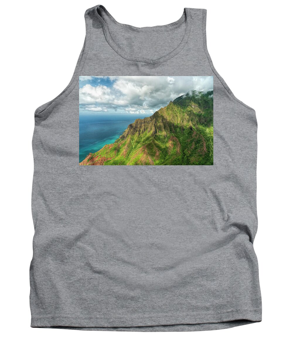 Hawaii Tank Top featuring the photograph Na Pali Touches the Sky by Betty Eich