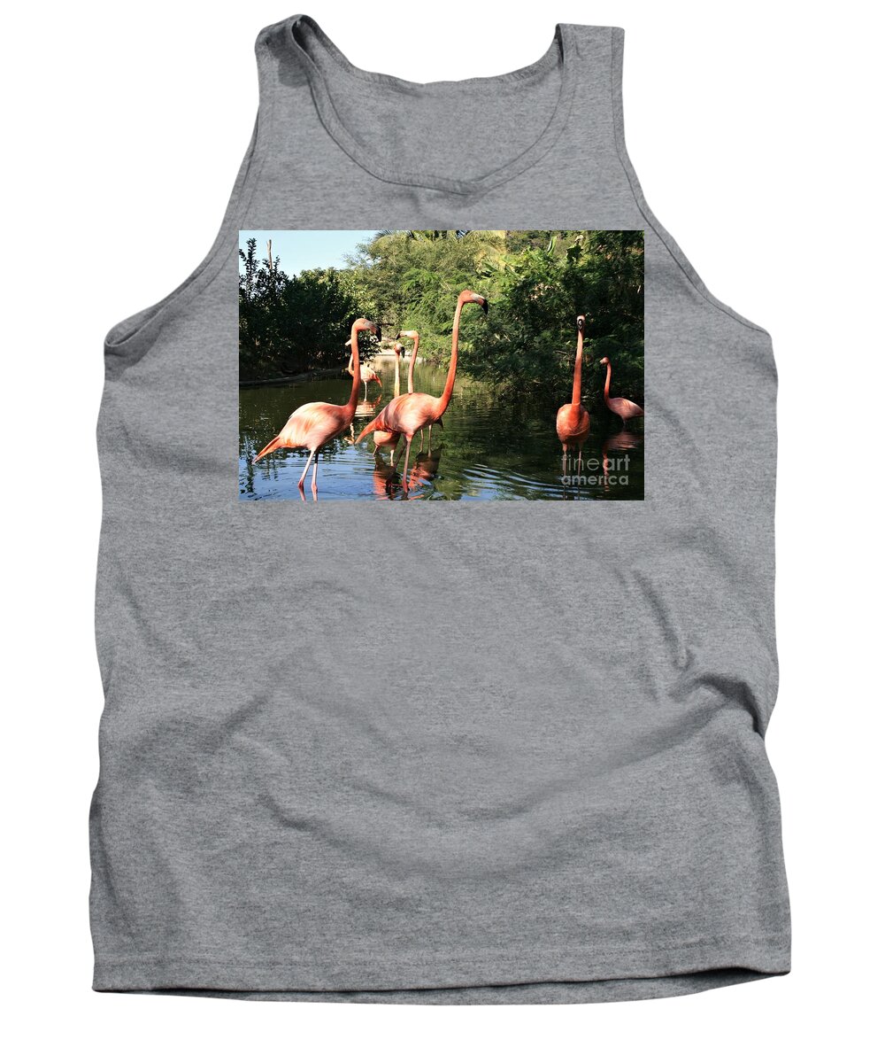 Nature Tank Top featuring the photograph Necks Up Everyone by Mary Mikawoz
