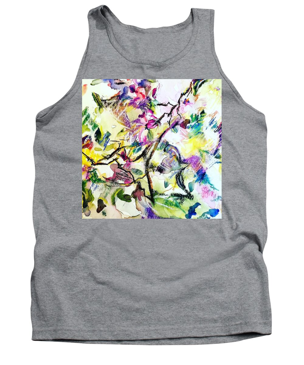 Florals Tank Top featuring the mixed media New Orleans Spring Garden by Julie TuckerDemps