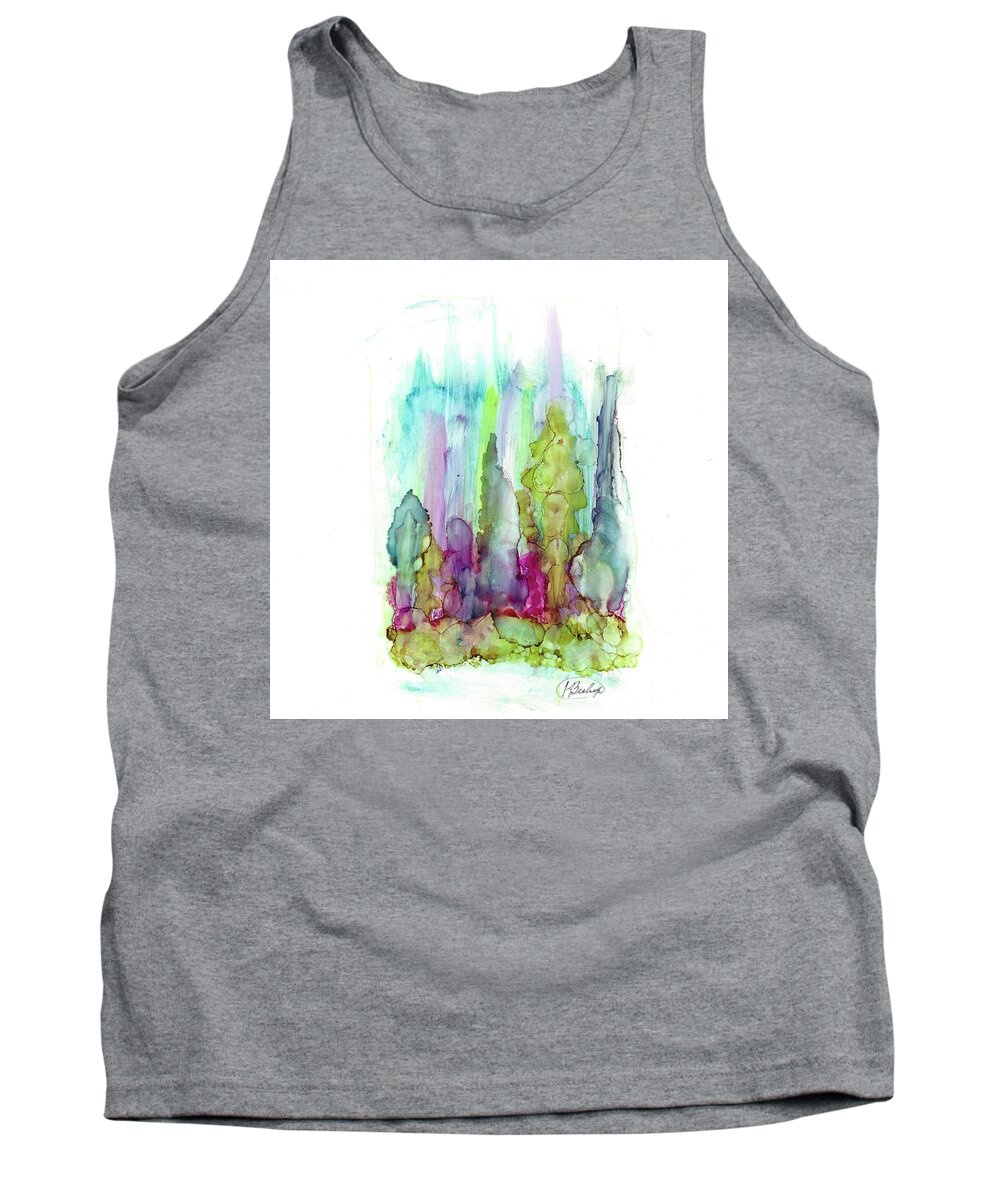 Landscape Tank Top featuring the painting Northern Lights by Katy Bishop