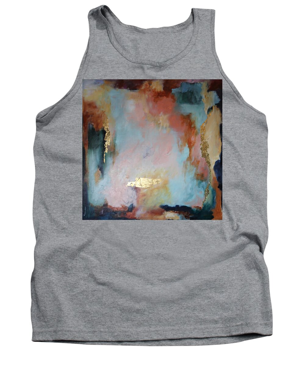 Gold Tank Top featuring the painting On the Anvil by Katrina Nixon