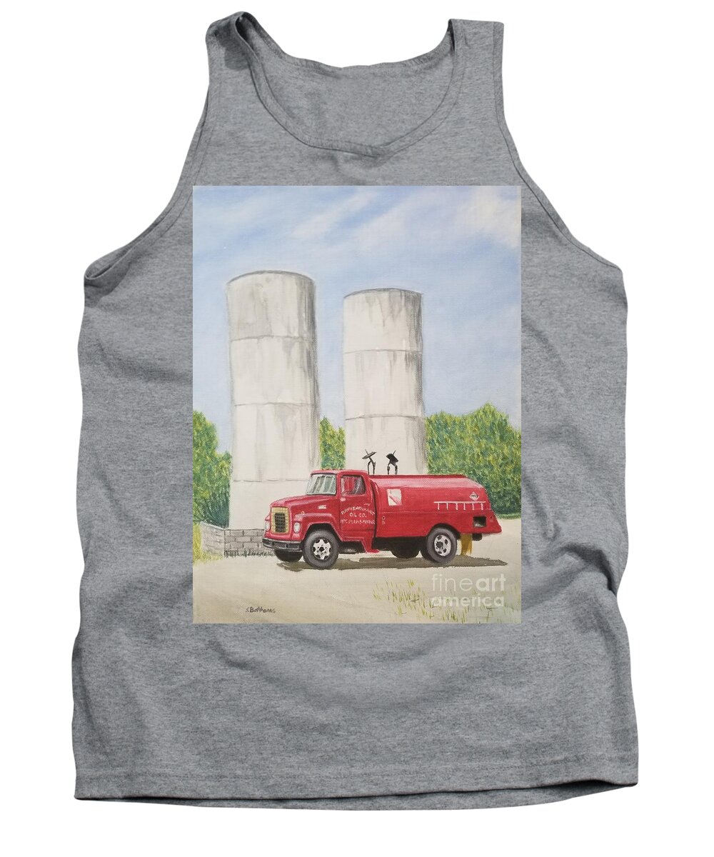 Mount Pleasant Tank Top featuring the painting Oil Truck by Stacy C Bottoms