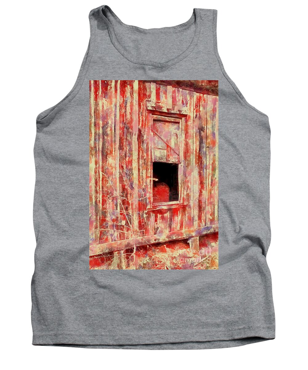 Window Tank Top featuring the digital art Old building detail #1 by Fran Woods