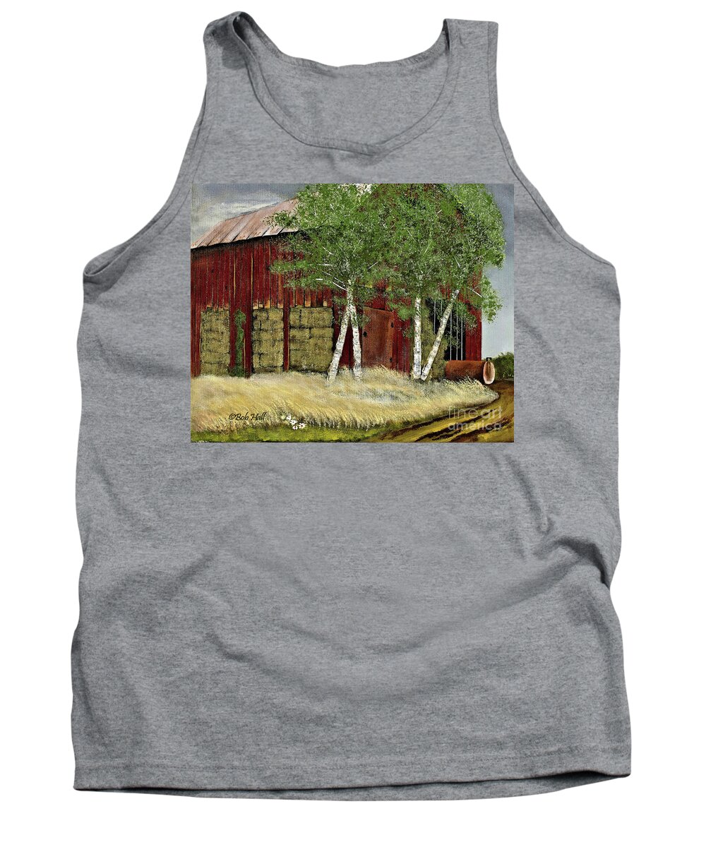 Barns Tank Top featuring the painting Old Man Walker's Barn by Bob Hall
