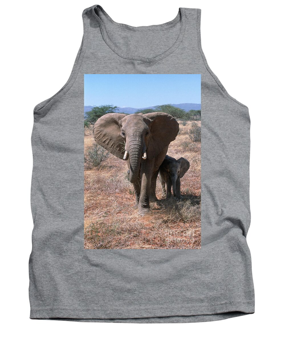 Africa Tank Top featuring the photograph On The Safe Side - Kenya by Sandra Bronstein