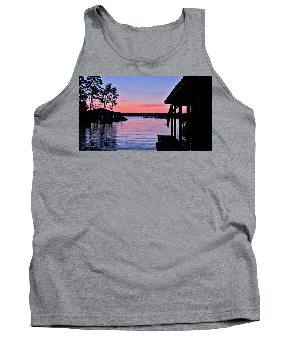 Morning Tank Top featuring the photograph Orange Krispy Clouds Morning by Ed Williams