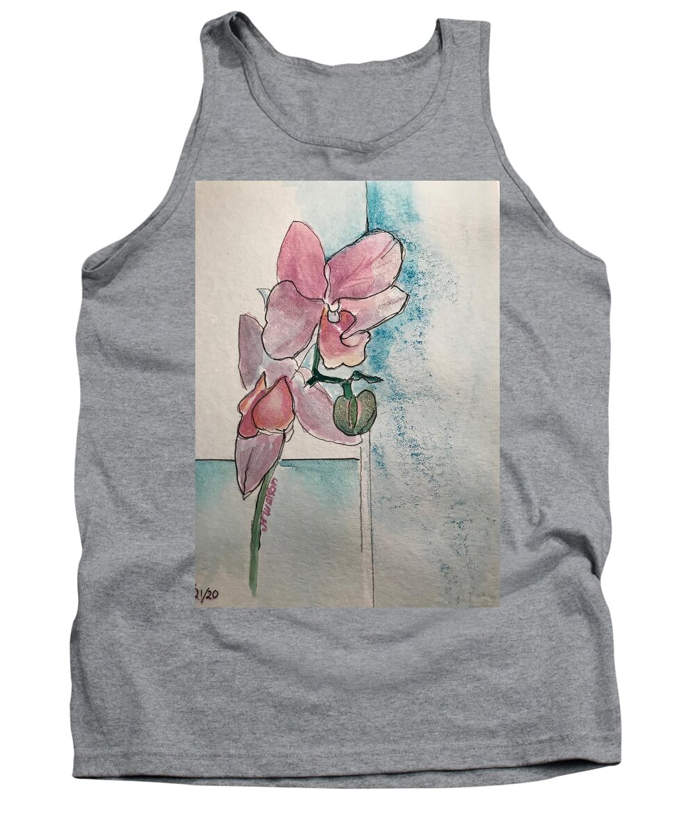 Floral Tank Top featuring the painting Orchids by Judy Fischer Walton