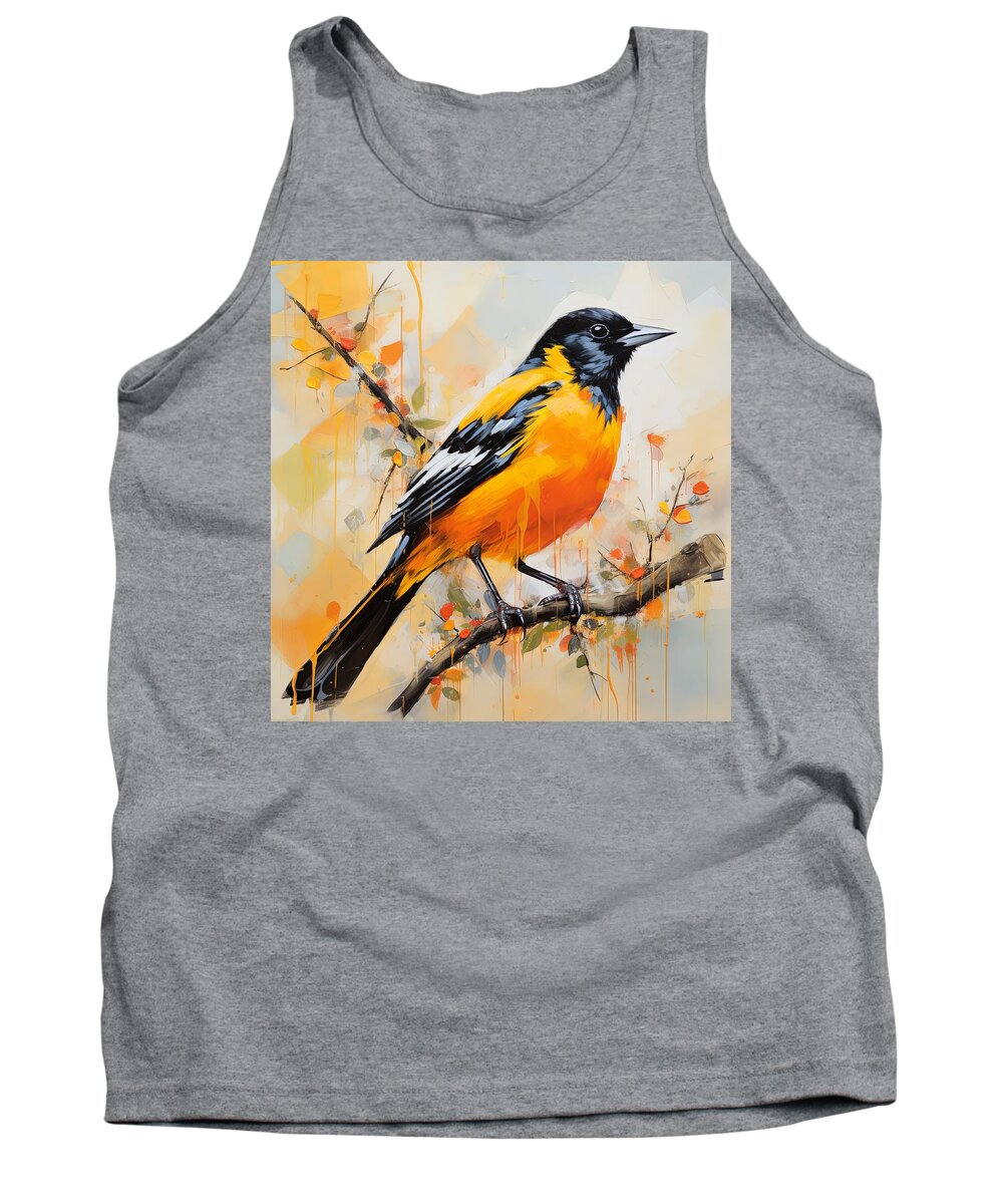 Baltimore Oriole Tank Top featuring the painting Oriole Bird Painting by Lourry Legarde