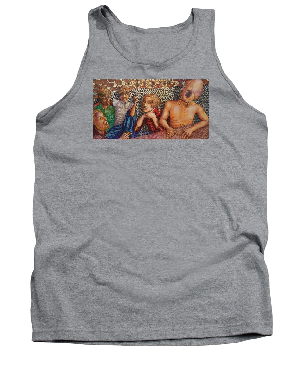 Alien Tank Top featuring the mixed media Other by Matthew Lazure