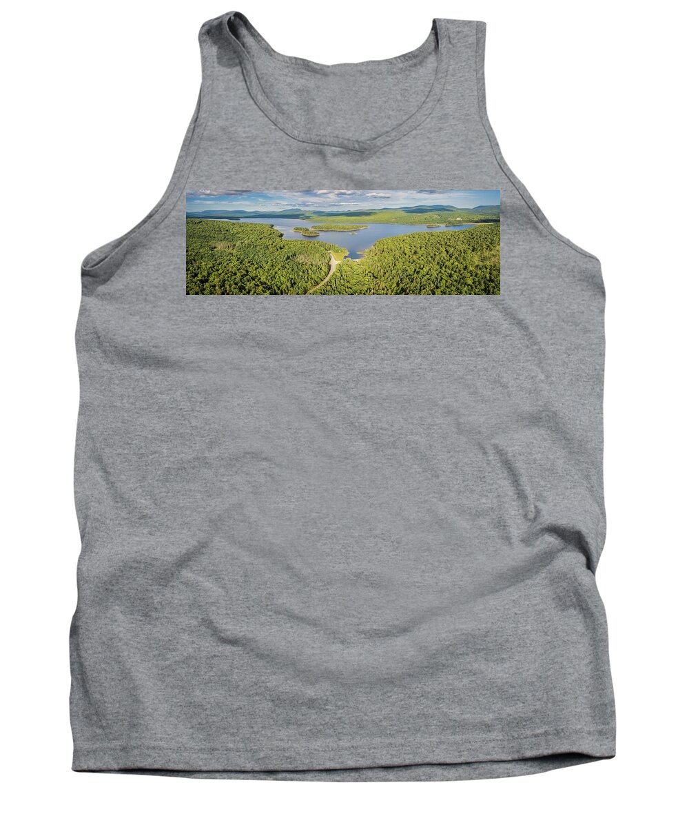 Landscape Tank Top featuring the photograph Paorama View of Second Connecticut Lake - Pittsburg, New Hampshire by John Rowe