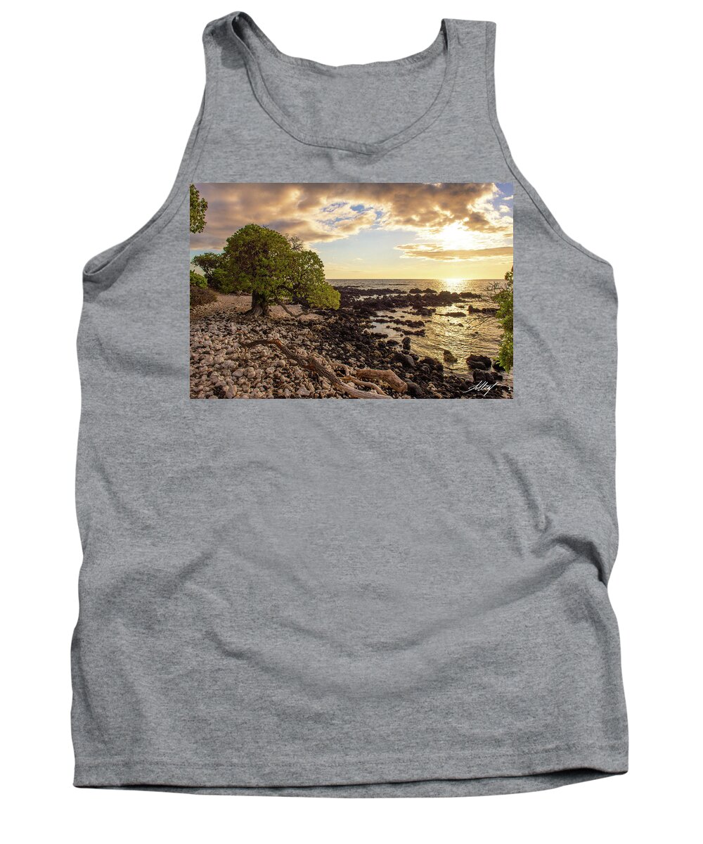 Island Tank Top featuring the photograph Patience at Sunset by Meg Leaf