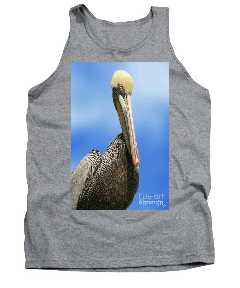 Nature Tank Top featuring the photograph Pelican Portrait by Mariarosa Rockefeller