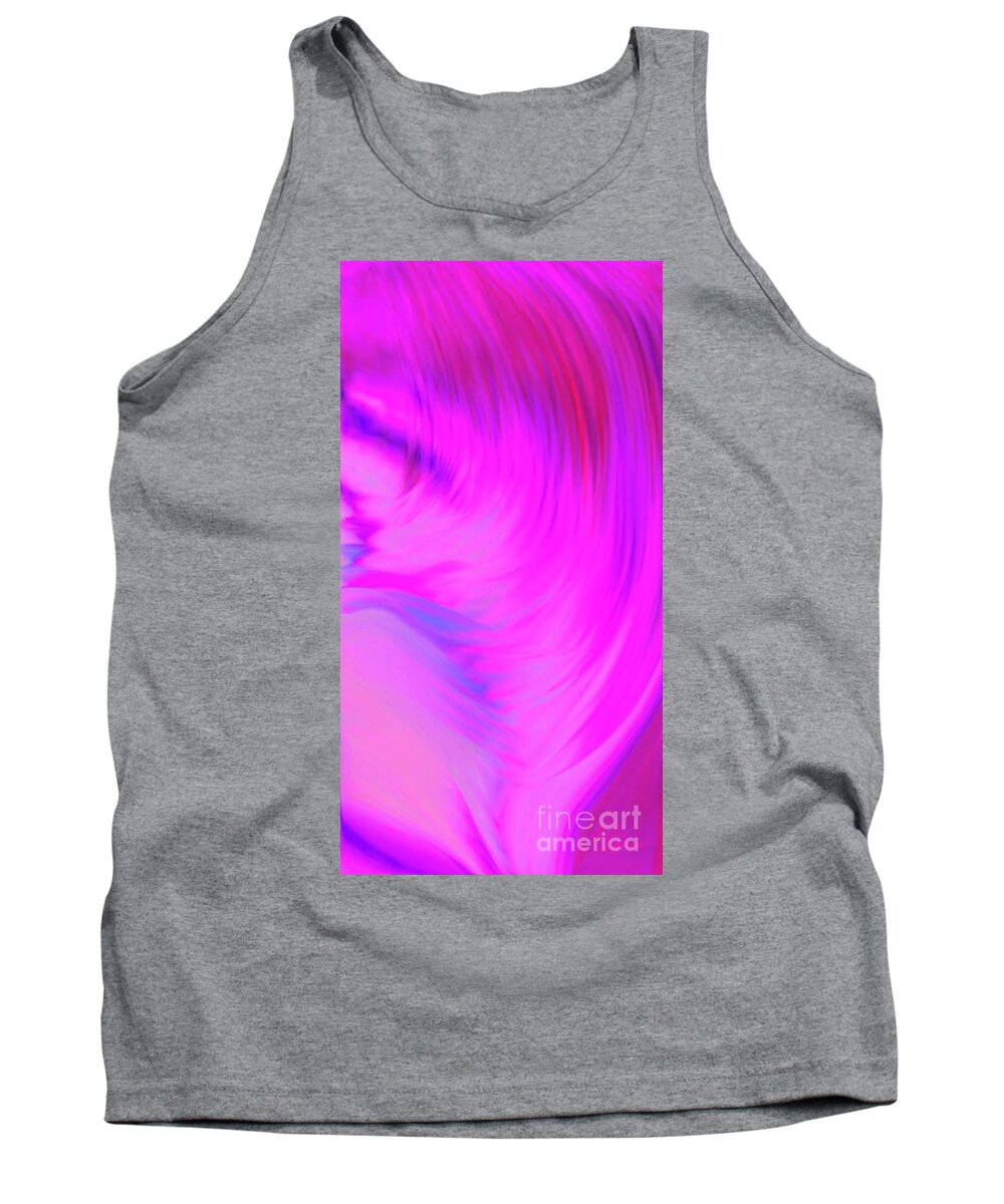 Abstract Tank Top featuring the digital art Pink it is by Glenn Hernandez