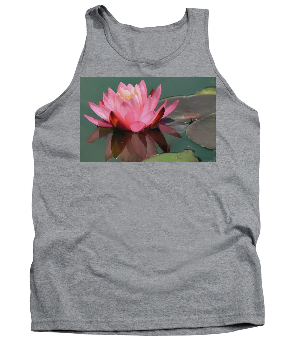 Purity Tank Top featuring the photograph Pink Lotus blossom by Christina McGoran