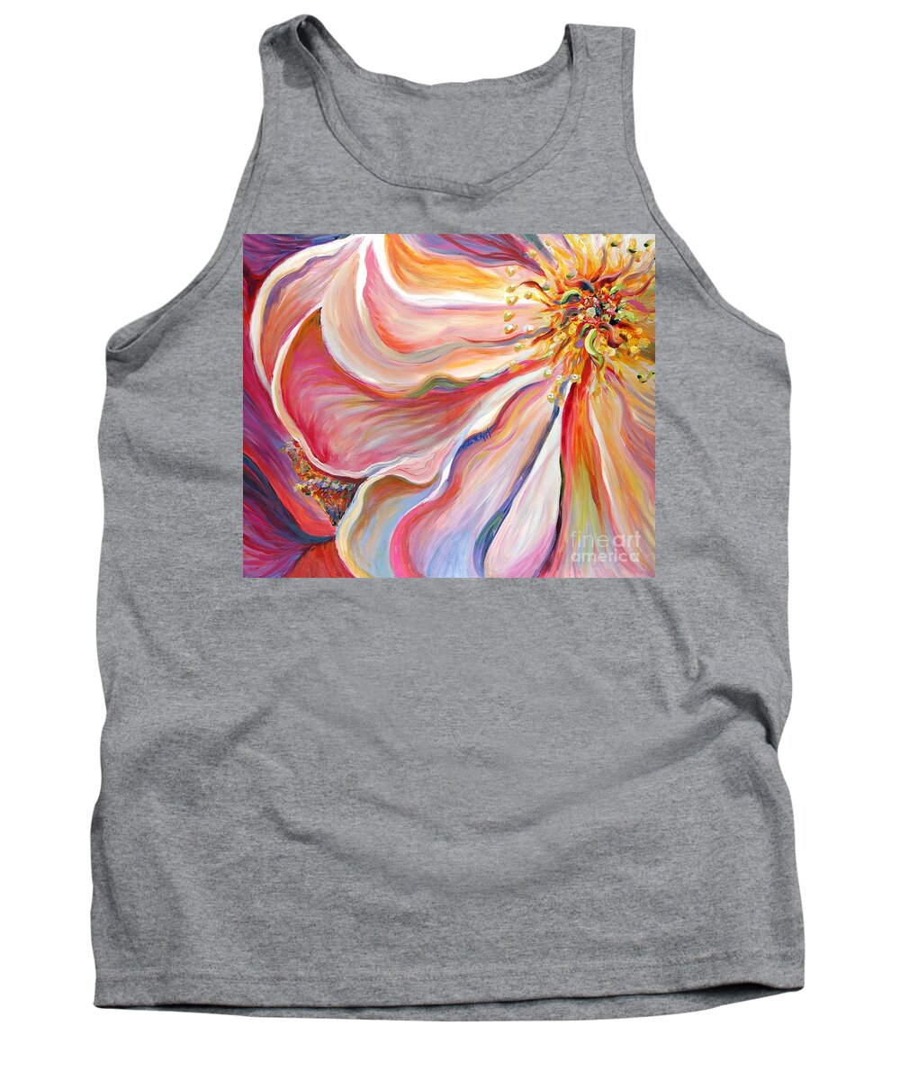 Pink Poppy Tank Top featuring the painting Pink Poppy by Nadine Rippelmeyer