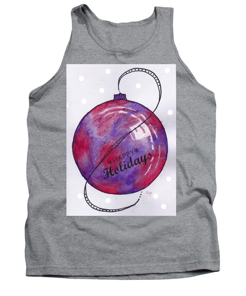 Pink Tank Top featuring the painting Pink Purple Ornament by Gigi Dequanne