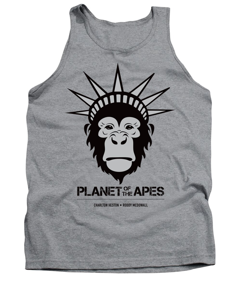 Planet Of The Apes Tank Top featuring the digital art Planet of the Apes - Alternative Movie Poster by Movie Poster Boy