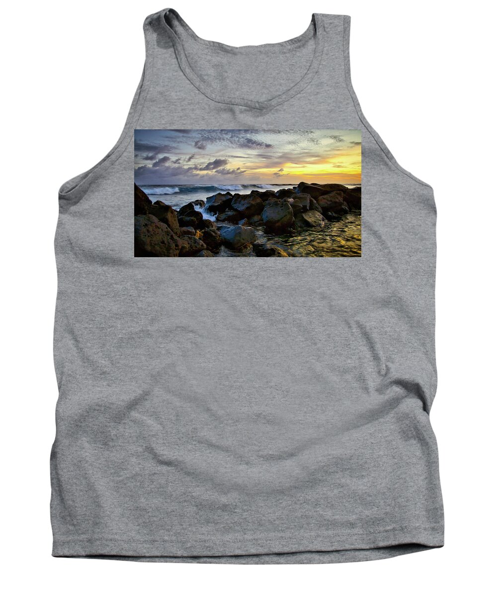 Sunset Tank Top featuring the photograph Poipu Beach Sunset by Bradley Morris