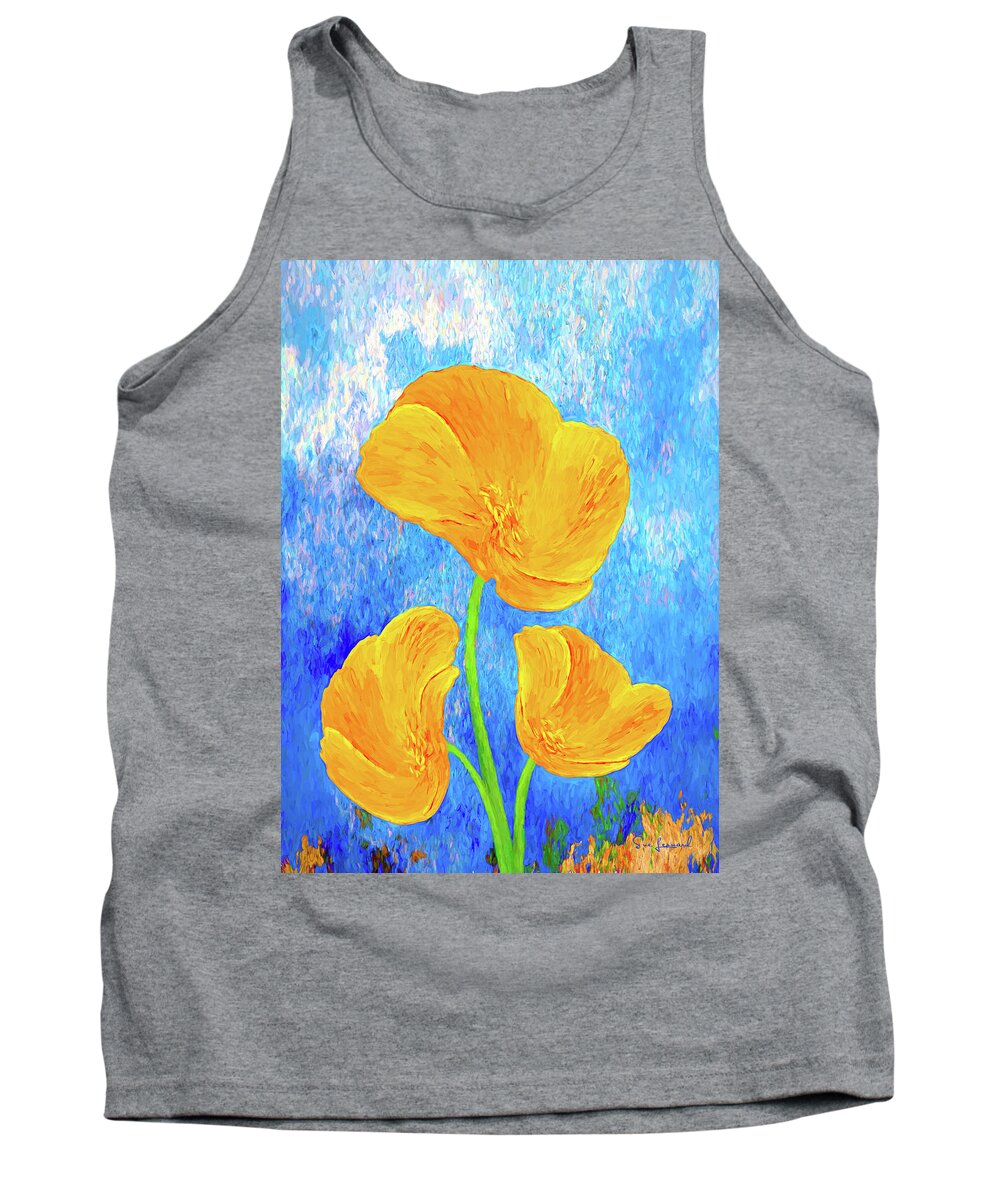 Abstract Tank Top featuring the photograph Poppy with texture 1 by Sue Leonard