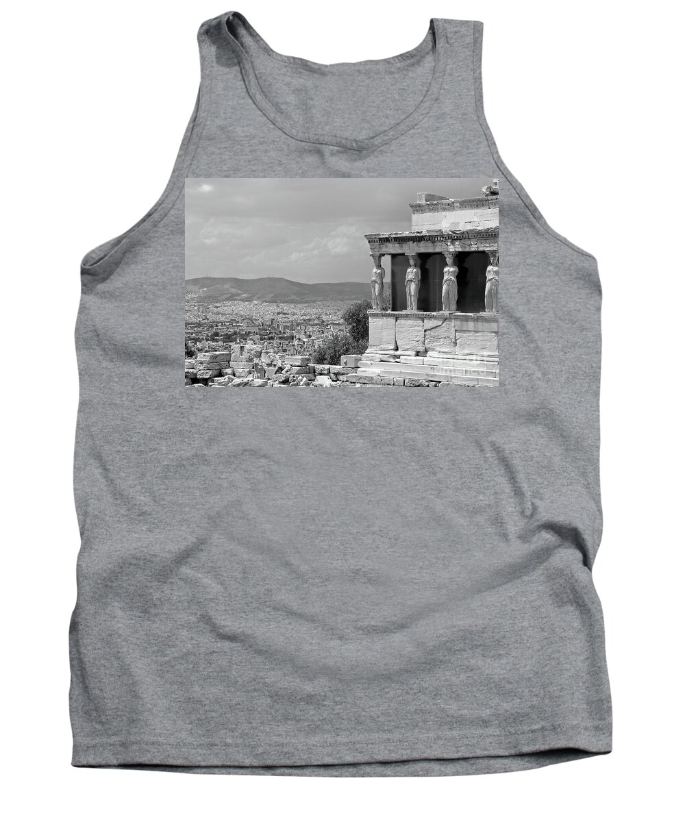Black And White Tank Top featuring the photograph Porch Maidens by Tom Watkins PVminer pixs