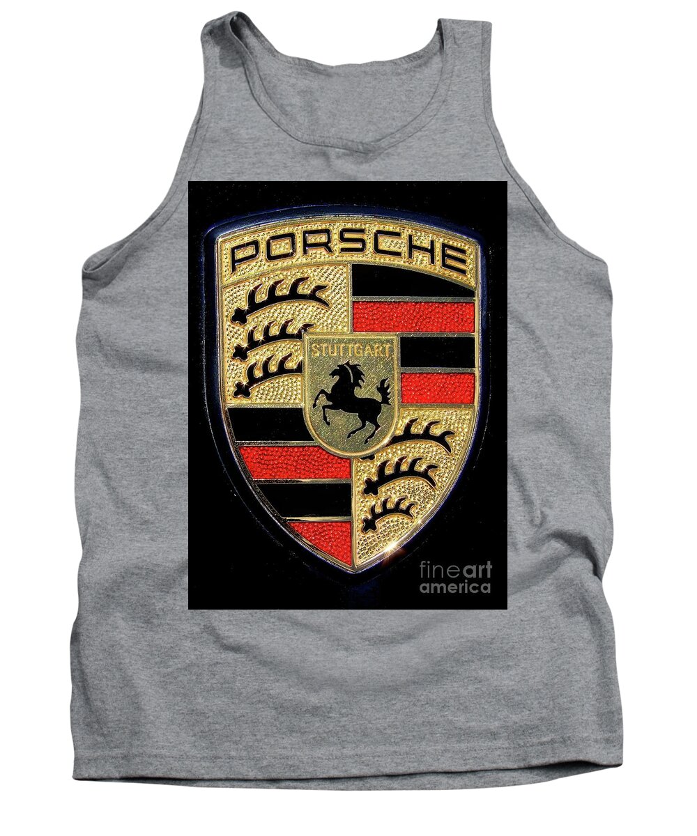 Porsche Emblem Tank Top featuring the photograph Power And Prestige by Mary Deal