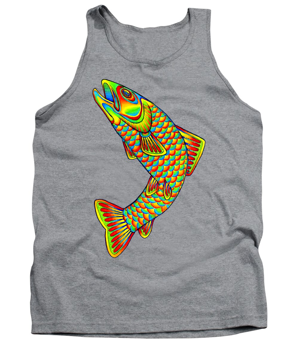 Psychedelic Rainbow Trout Fish Tank Top
