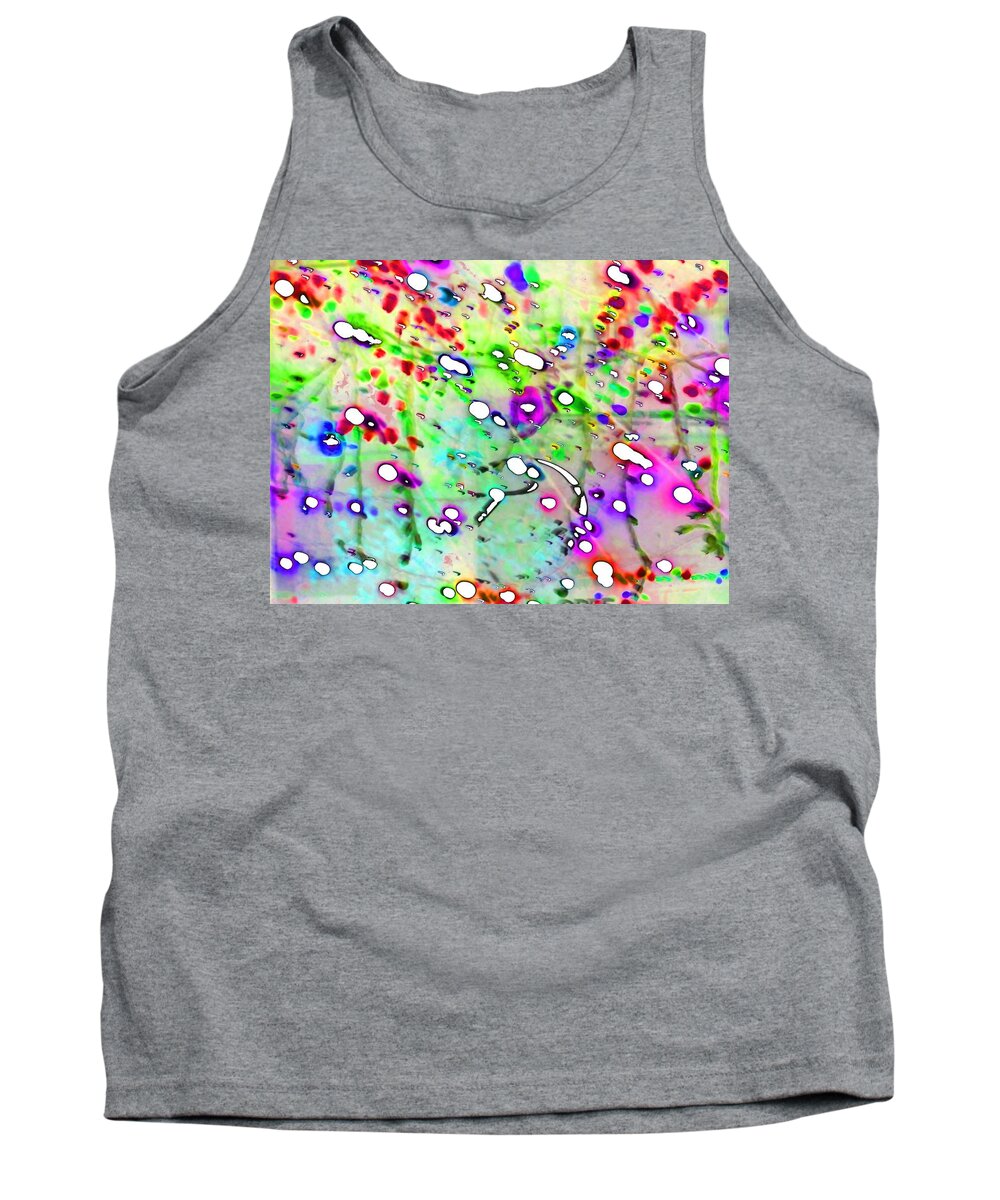 Abstract Tank Top featuring the digital art Psychedelic Whiteout by T Oliver