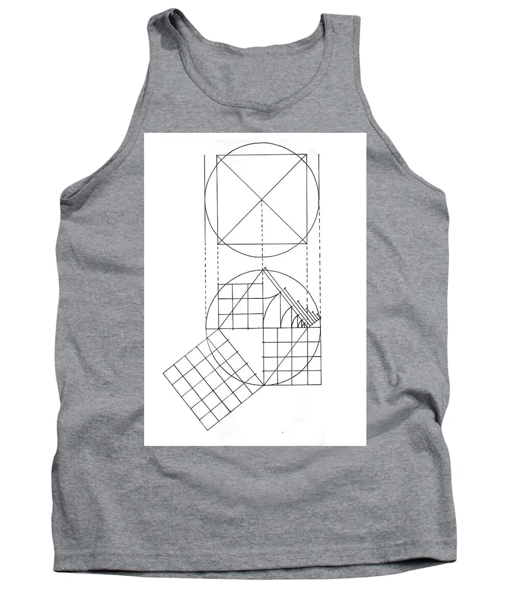 Pythagoras Tank Top featuring the drawing Pythagorean Pyramid by Trevor Grassi
