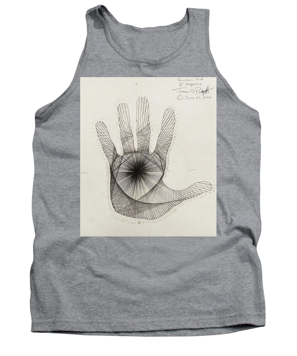 Quantum Tank Top featuring the drawing Quantum Hand by Jason Padgett