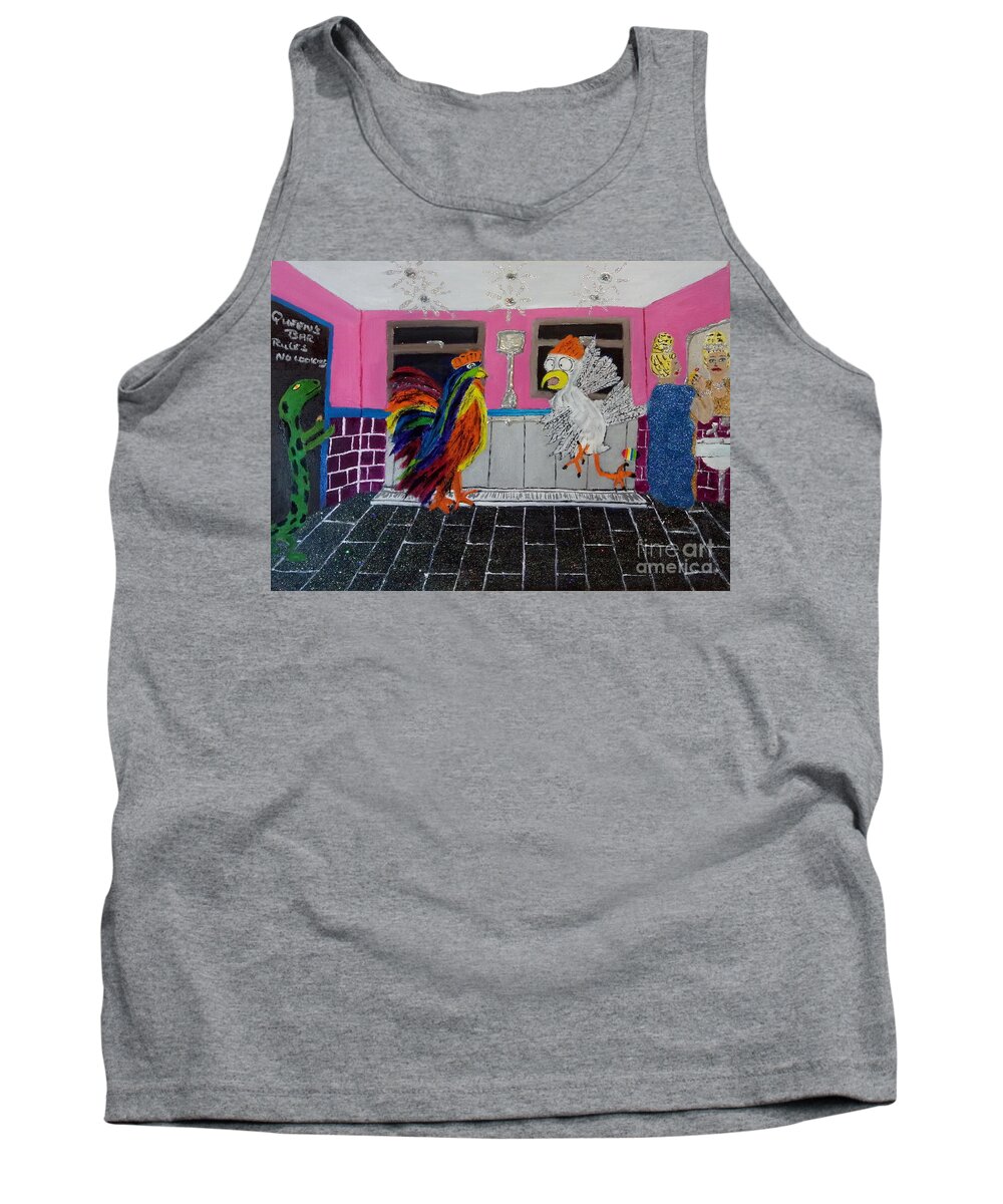 Lgbtq Tank Top featuring the painting Queens bar sweatbox rules by David Westwood