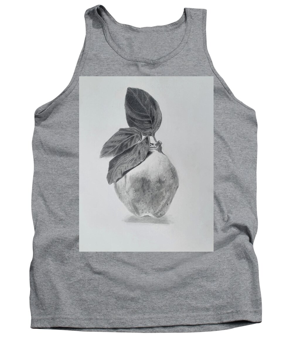 Fruit Tank Top featuring the drawing Quince by Deborah Burns