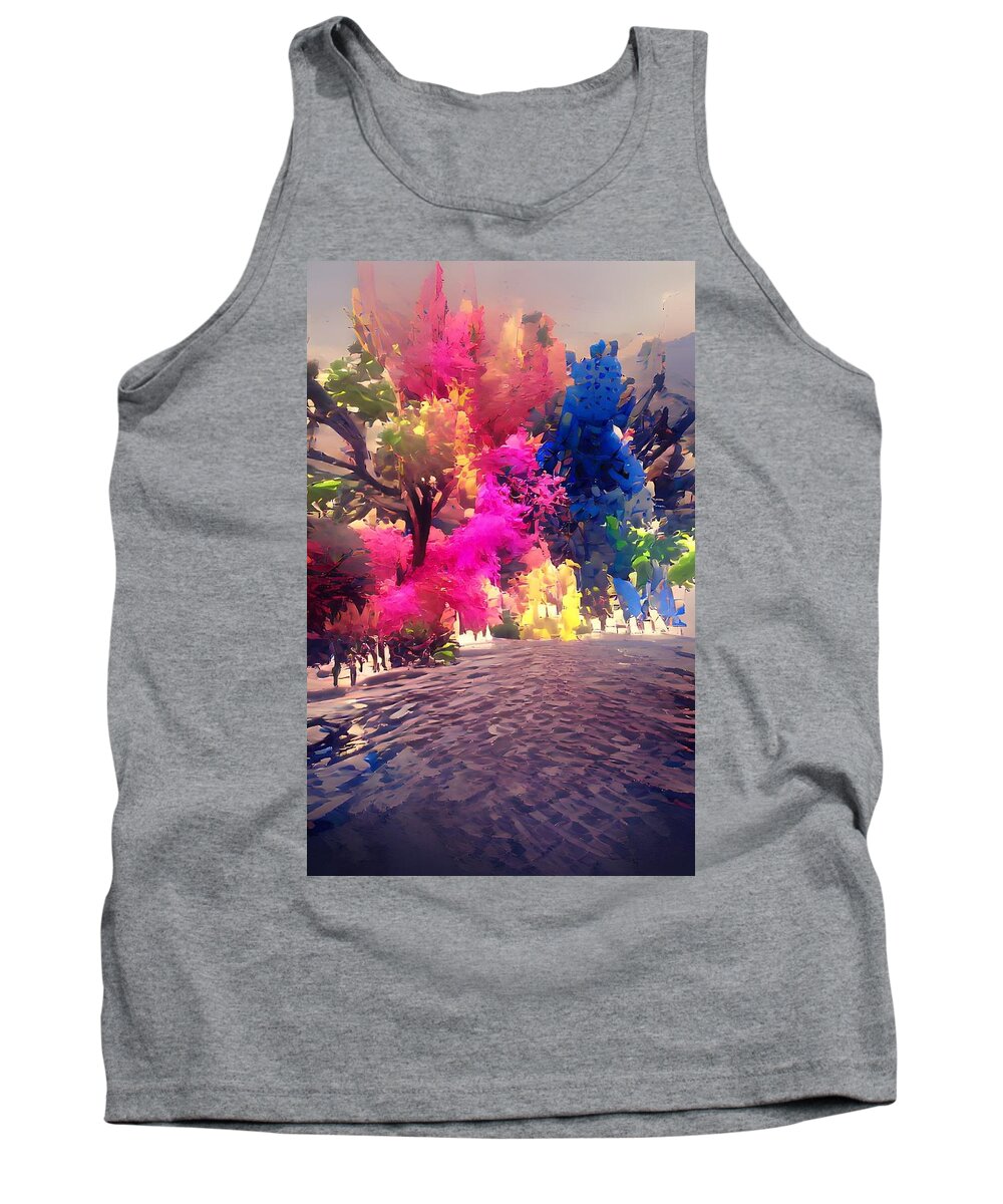 Tank Top featuring the digital art Radiant Trees by Rod Turner