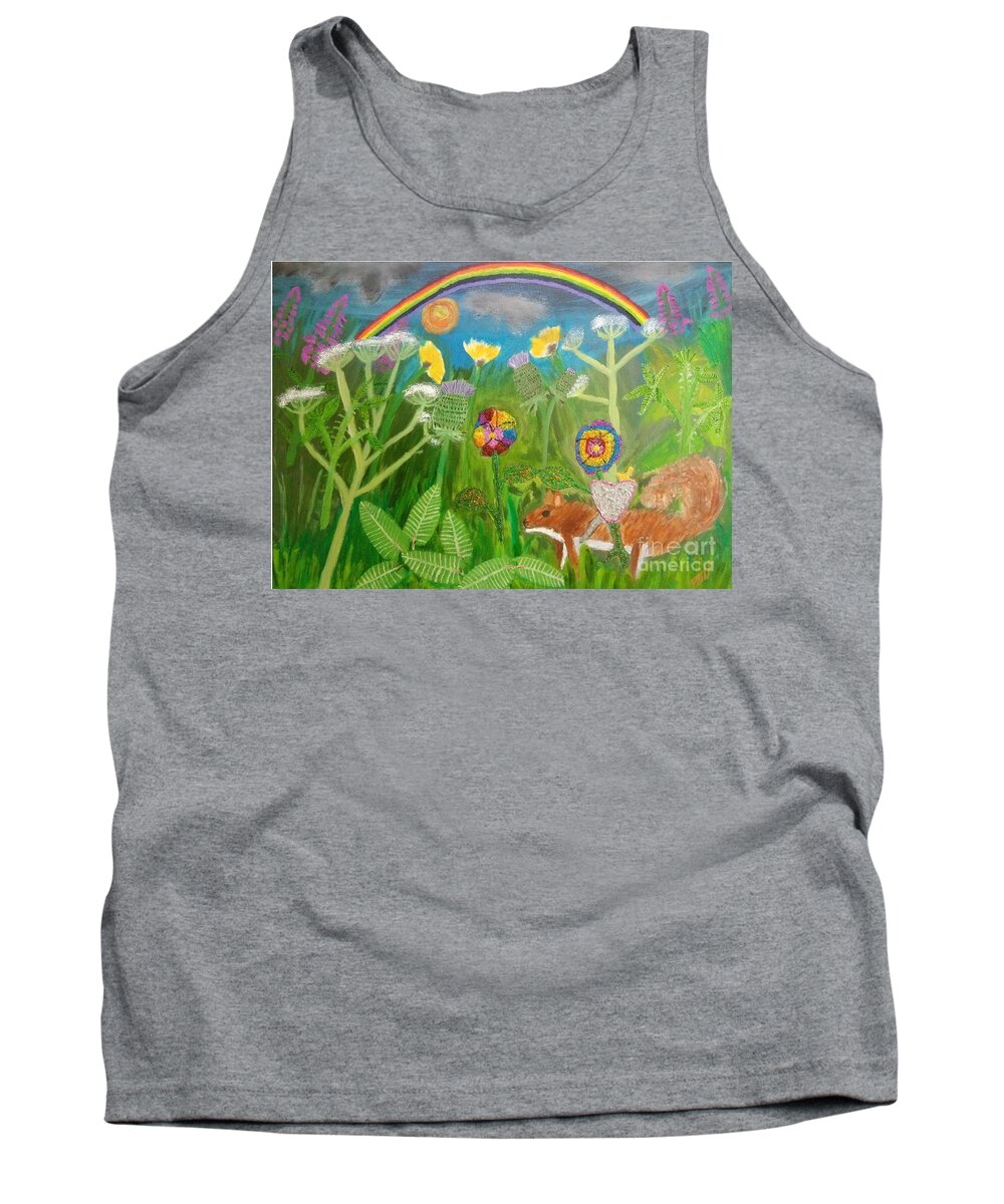Lgbtq Tank Top featuring the painting Rainbow Hero by David Westwood